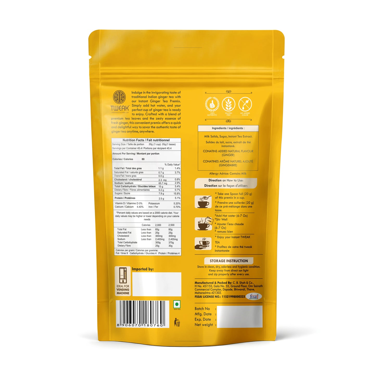 Tweak Instant Ginger Tea Premix